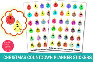 Christmas Countdown Planner Stickers for Crafts