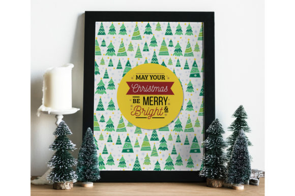 Christmas Photo Frame Mockup with Smart Object