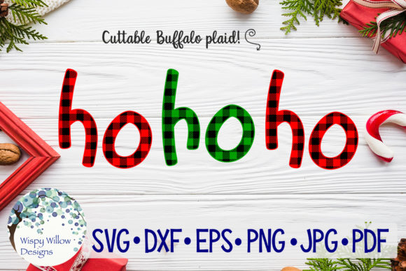 Ho Ho Ho Buffalo Plaid Christmas SVG for Crafts