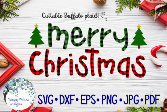 Merry Christmas Plaid for Crafts