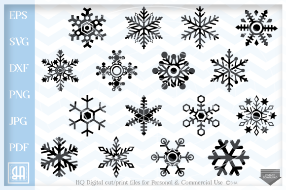 Snowflakes Christmas Bundle for Crafts